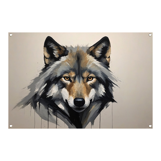 Essentie van de Wilde Geest - Wolvenportret tuinposter