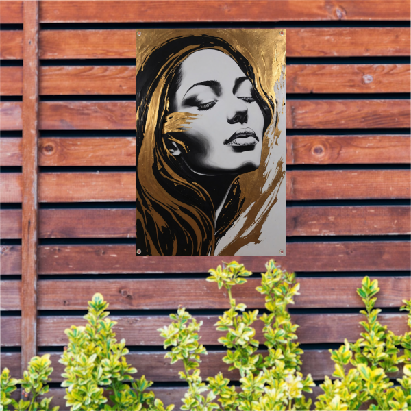 Portret van Vrouw met Gouden Slierten tuinposter