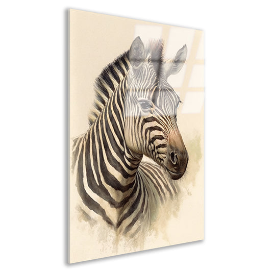 Zebraportret in close-up Acrylglas