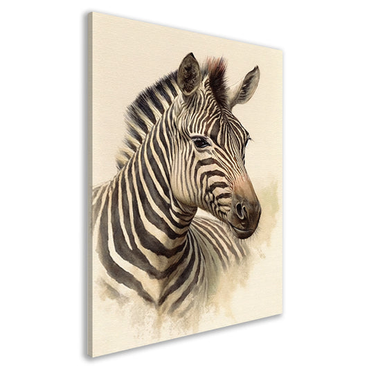 Zebraportret in close-up canvas