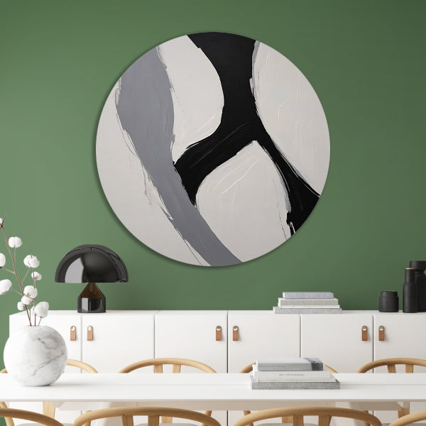 Zwart-wit Abstract Minimalistisch Ontwerp forex muurcirkel