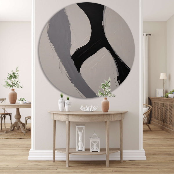 Zwart-wit Abstract Minimalistisch Ontwerp forex muurcirkel