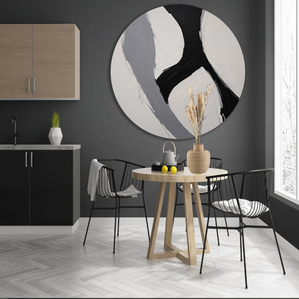 Zwart-wit Abstract Minimalistisch Ontwerp forex muurcirkel