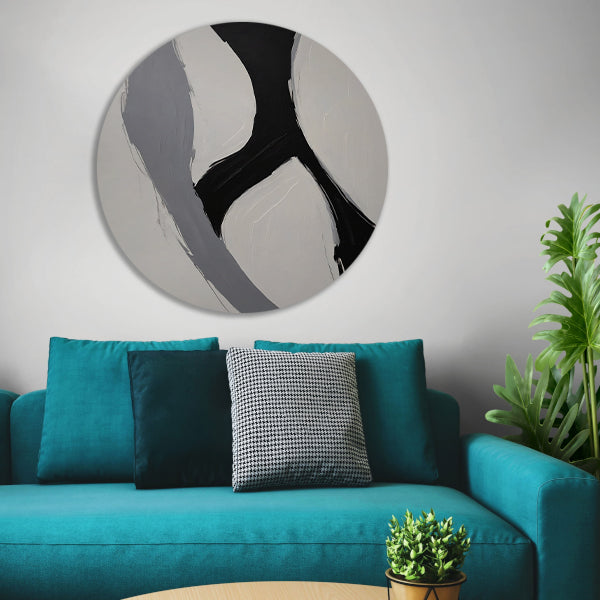 Zwart-wit Abstract Minimalistisch Ontwerp forex muurcirkel