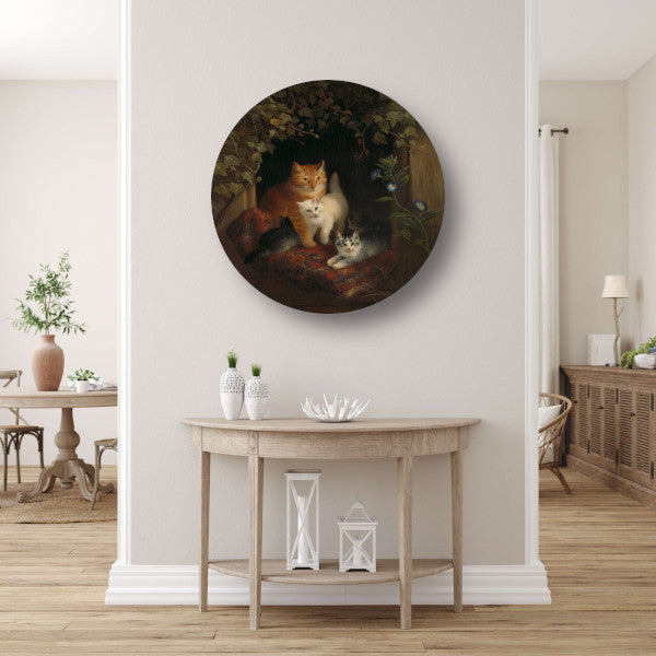 Kat met kittens - Henriëtte Ronner-Knip forex muurcirkel