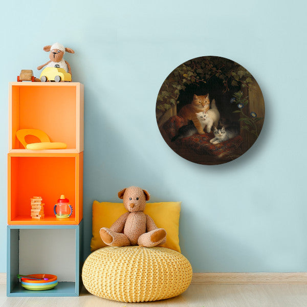 Kat met kittens - Henriëtte Ronner-Knip forex muurcirkel