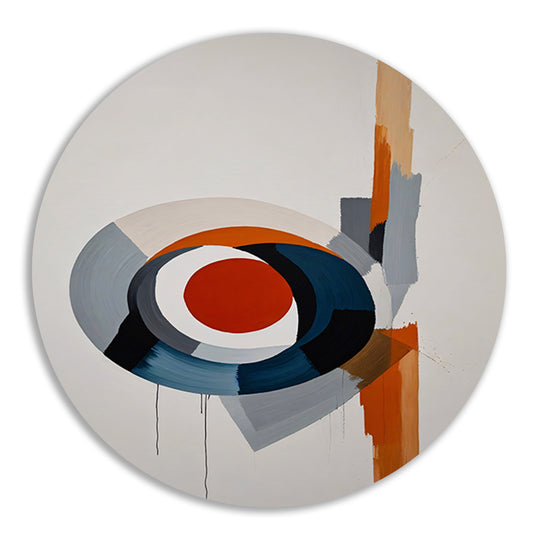 Dynamische abstractie van kleur en vorm aluminium muurcirkel