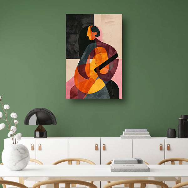 Abstract Persoon met Kleurrijk Geometrische Vormen canvas