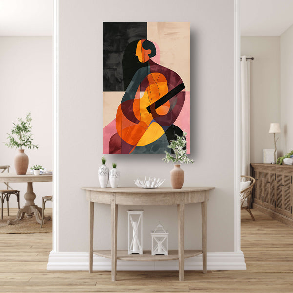 Abstract Persoon met Kleurrijk Geometrische Vormen canvas