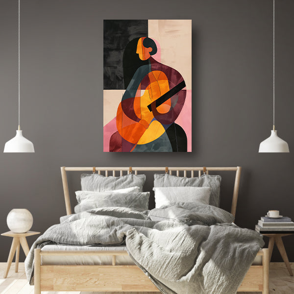 Abstract Persoon met Kleurrijk Geometrische Vormen poster