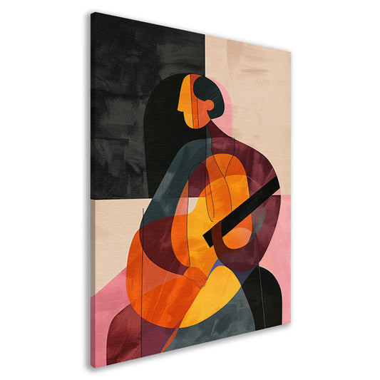 Abstract Persoon met Kleurrijk Geometrische Vormen canvas