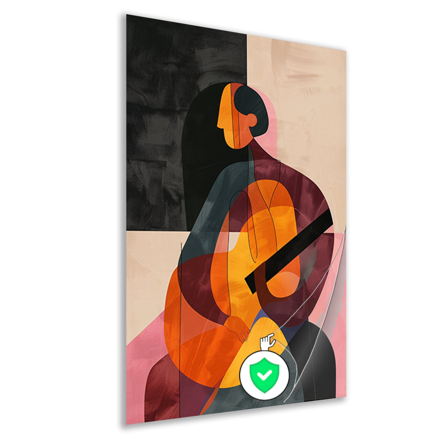 Abstract Persoon met Kleurrijk Geometrische Vormen poster