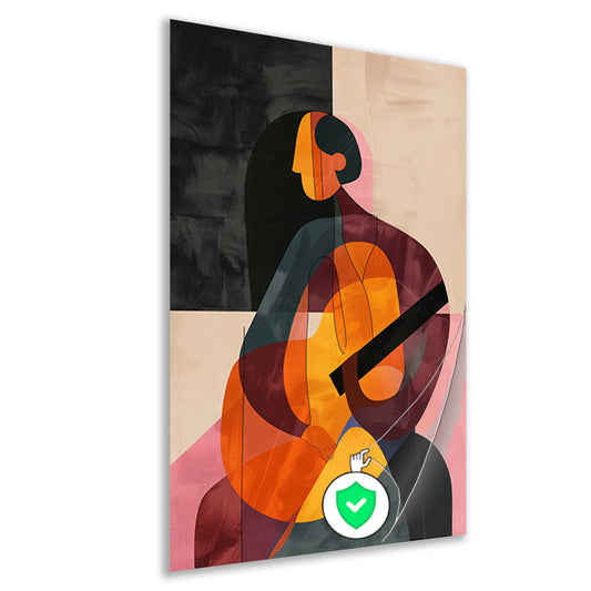 Abstract Persoon met Kleurrijk Geometrische Vormen poster