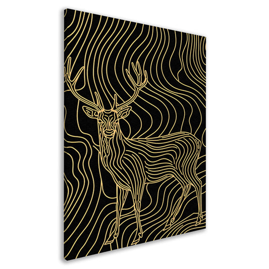 Abstracte lijntekening van een elegant hert canvas