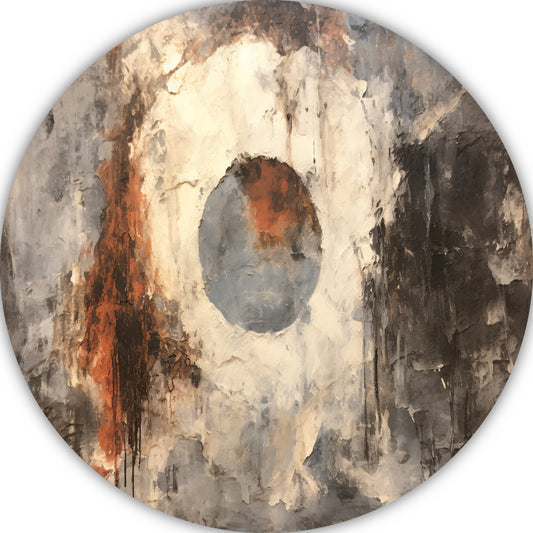 Minimalistisch schilderij met cirkel aluminium muurcirkel