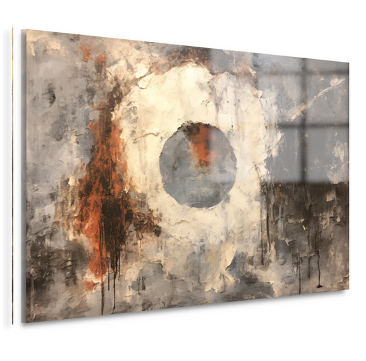 Minimalistisch schilderij met cirkel acrylglas
