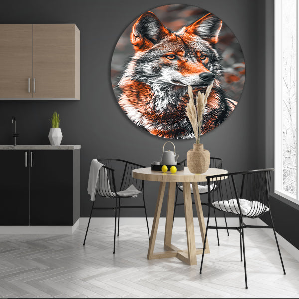 Portret van een Rode Wolf forex muurcirkel