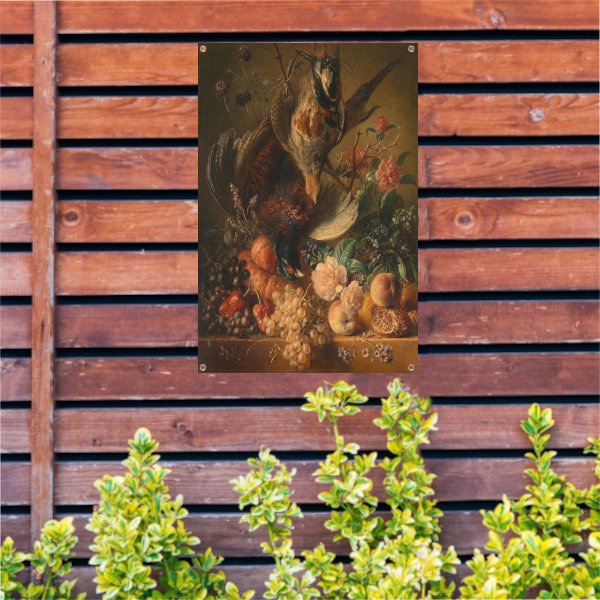 Bloemen en gevogelte - Georgius Jacobus Johannes van Os tuinposter