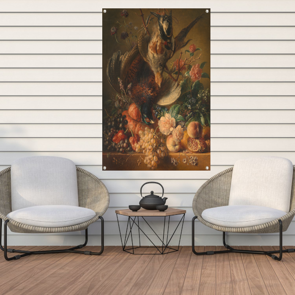 Bloemen en gevogelte - Georgius Jacobus Johannes van Os tuinposter