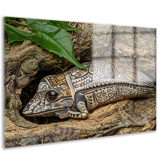 Kameleon op boomtak acrylglas