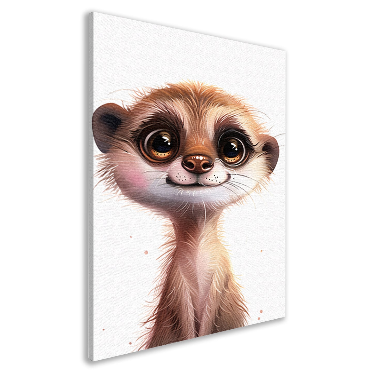Digitale illustratie van een schattige nieuwsgierige meerkat canvas