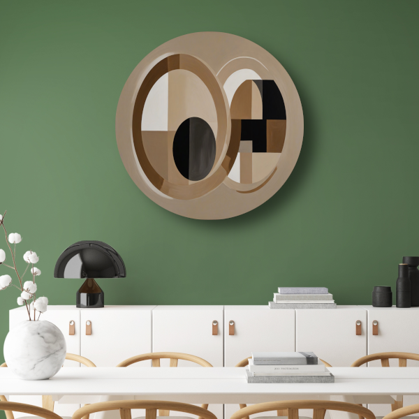 Geometrische harmonie in monochrome tinten forex muurcirkel