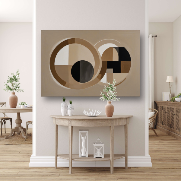 Geometrische harmonie in monochrome tinten poster