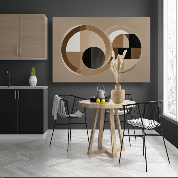 Geometrische harmonie in monochrome tinten poster