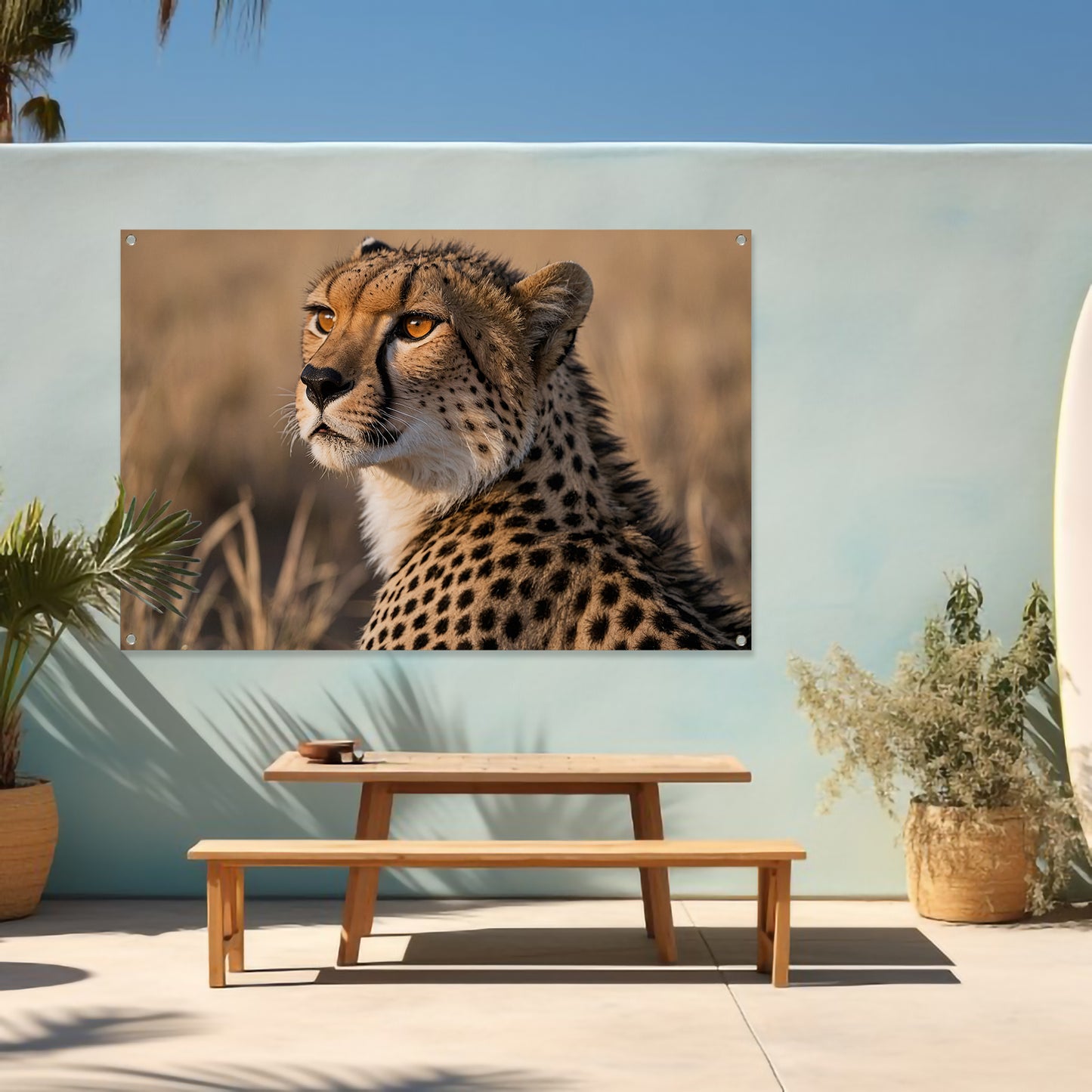 Prachtige cheeta in natuurlijke omgeving tuinposter