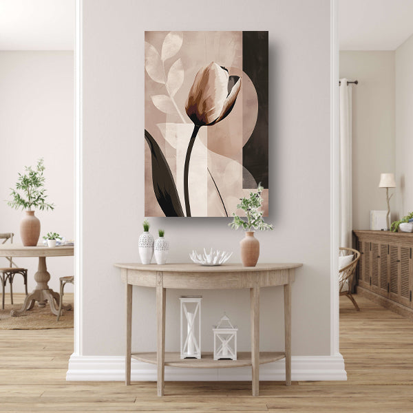 Abstracte Tulp in Sepia Kleurenpalet acrylglas
