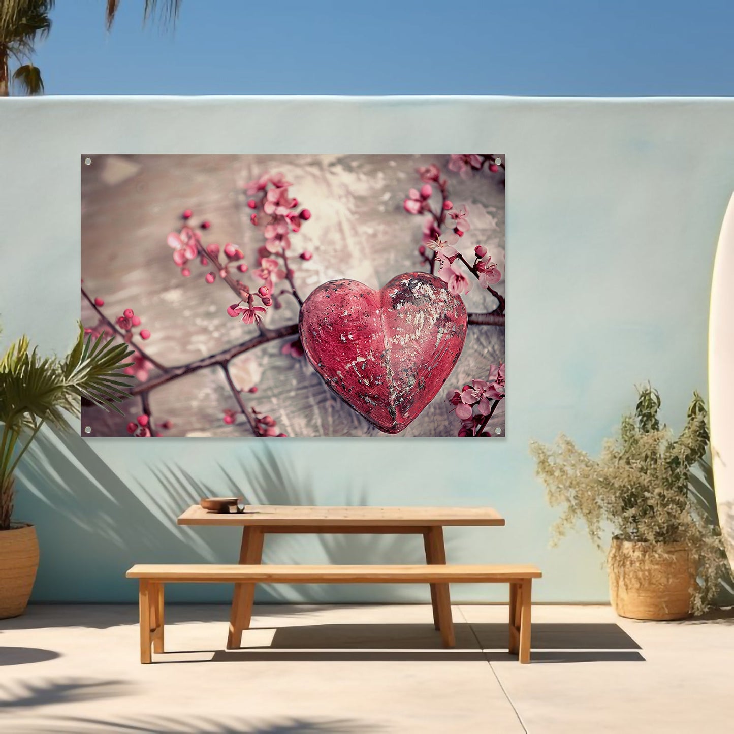 Rood Hart op Tak tuinposter