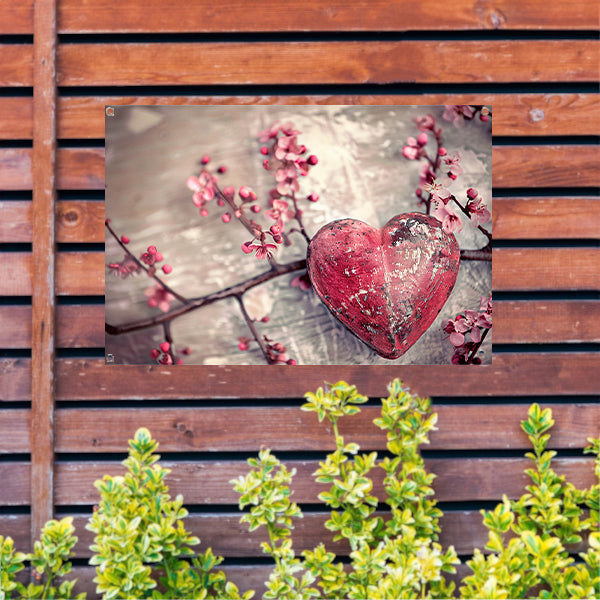 Rood Hart op Tak tuinposter