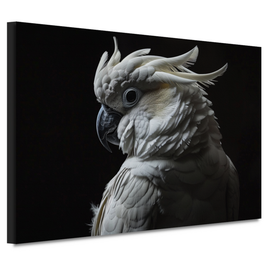 Kaketoe in schaduw - Natuurlijke elegantie canvas