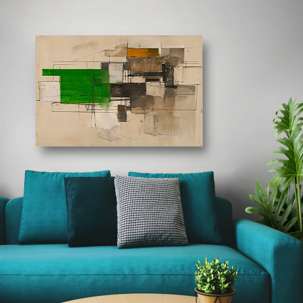 Abstract geometrisch kunstwerk met moderne vormen poster