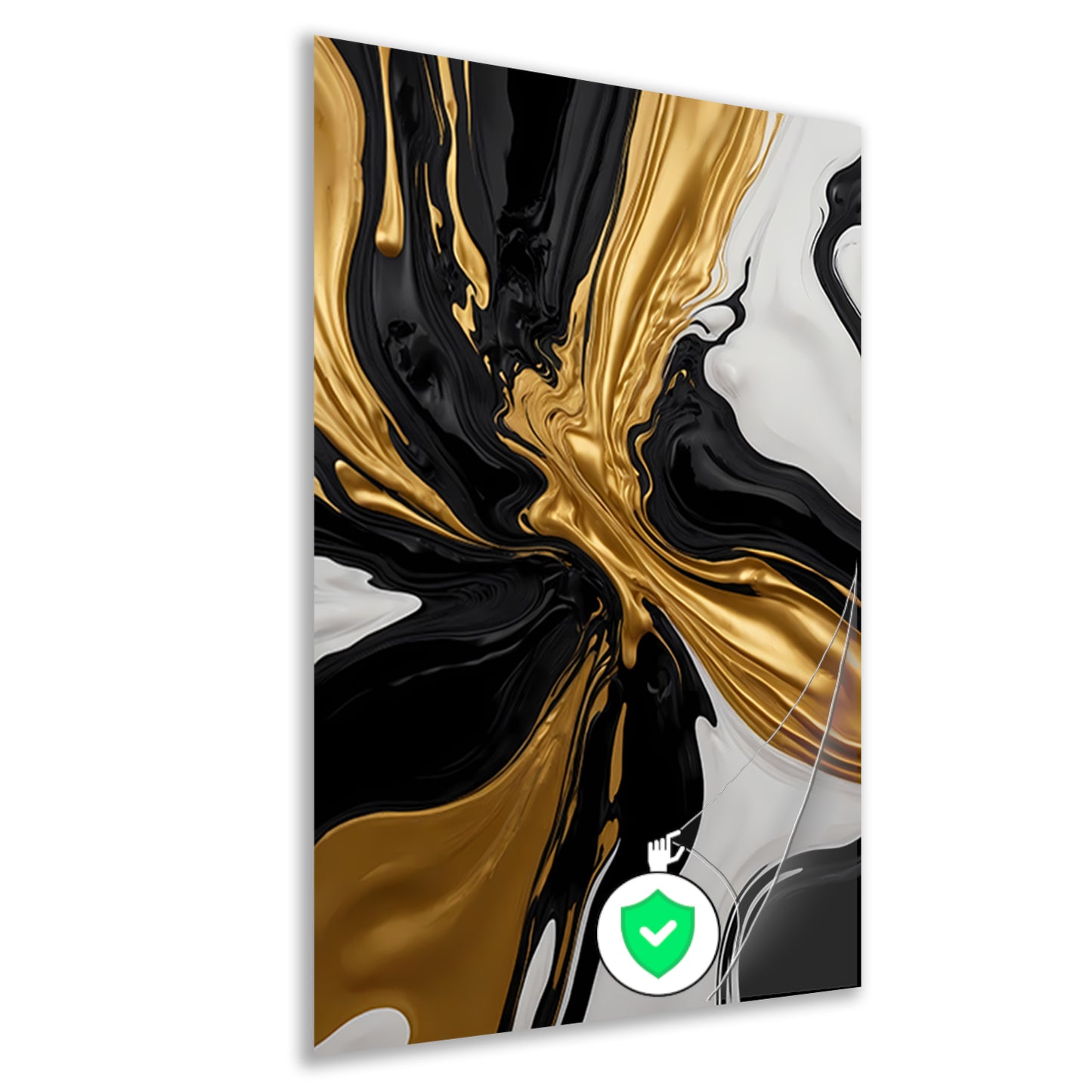 Dynamisch Zwart, Wit en Gouden Abstract Ontwerp poster