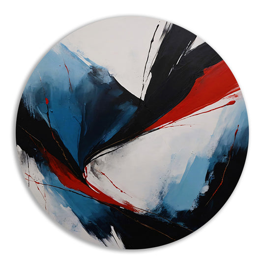 Explosie van Kleur en Emotie in Abstract Design aluminium muurcirkel