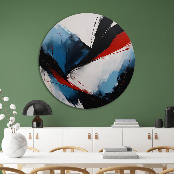 Explosie van Kleur en Emotie in Abstract Design forex muurcirkel