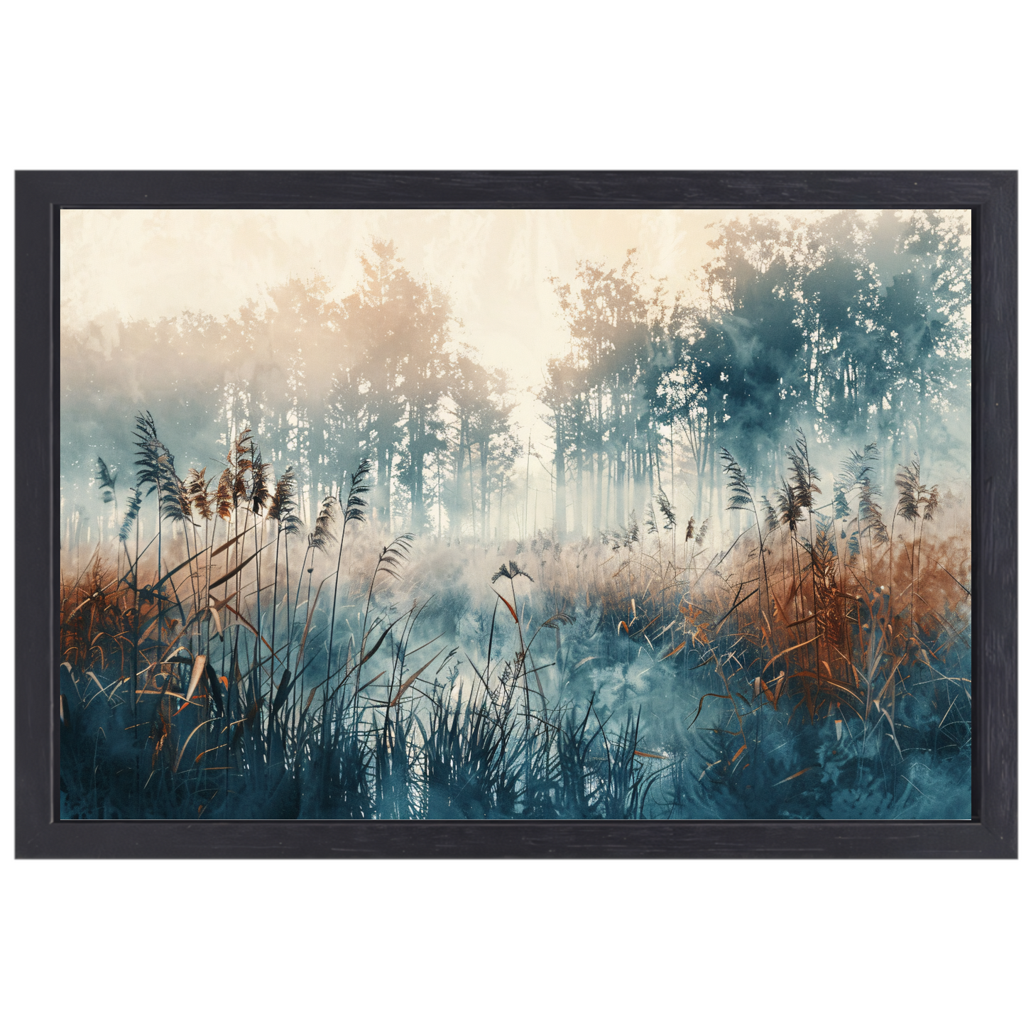 Mistig Ochtendlicht in Stil Bos canvas met baklijst
