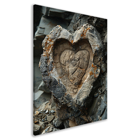 Hartvormige Steen met Natuurlijke Tinten canvas
