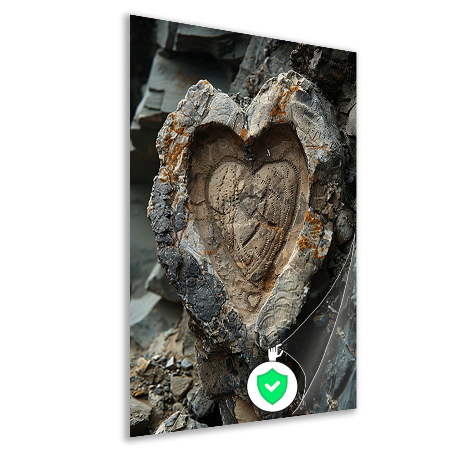 Hartvormige Steen met Natuurlijke Tinten poster