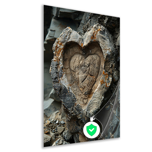 Hartvormige Steen met Natuurlijke Tinten poster