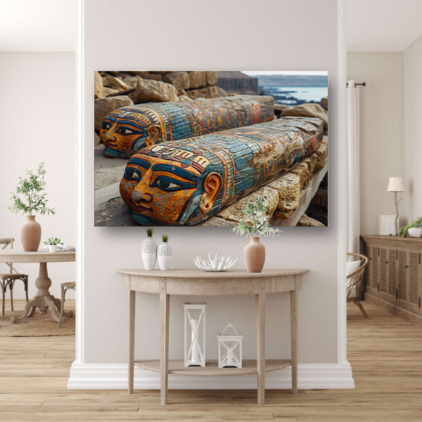 Abstract Basquiat canvas met baklijst