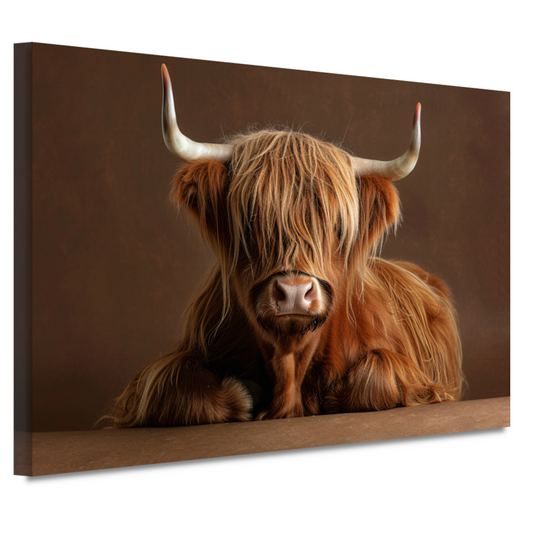 Schotse hooglander met rustgevende blik canvas