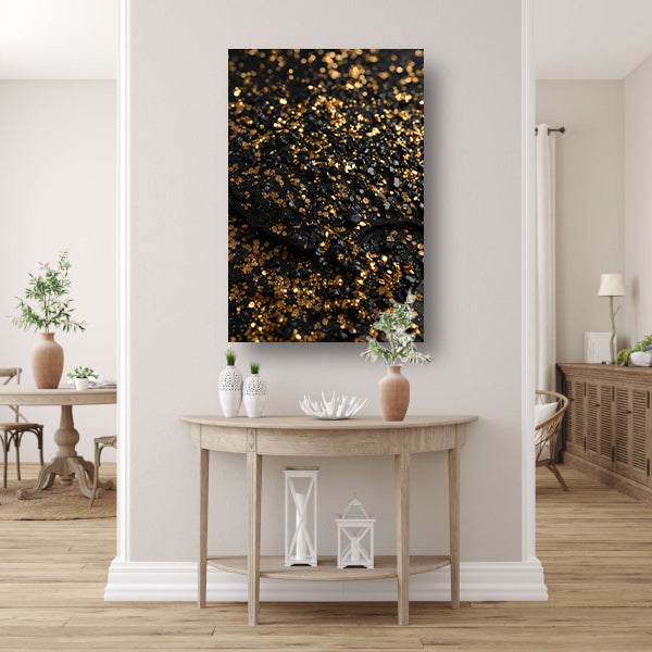 Zwart met Goudsprankels Luxe Textuur poster