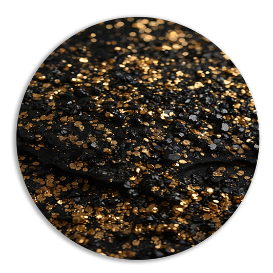 Zwart met Goudsprankels Luxe Textuur aluminium muurcirkel