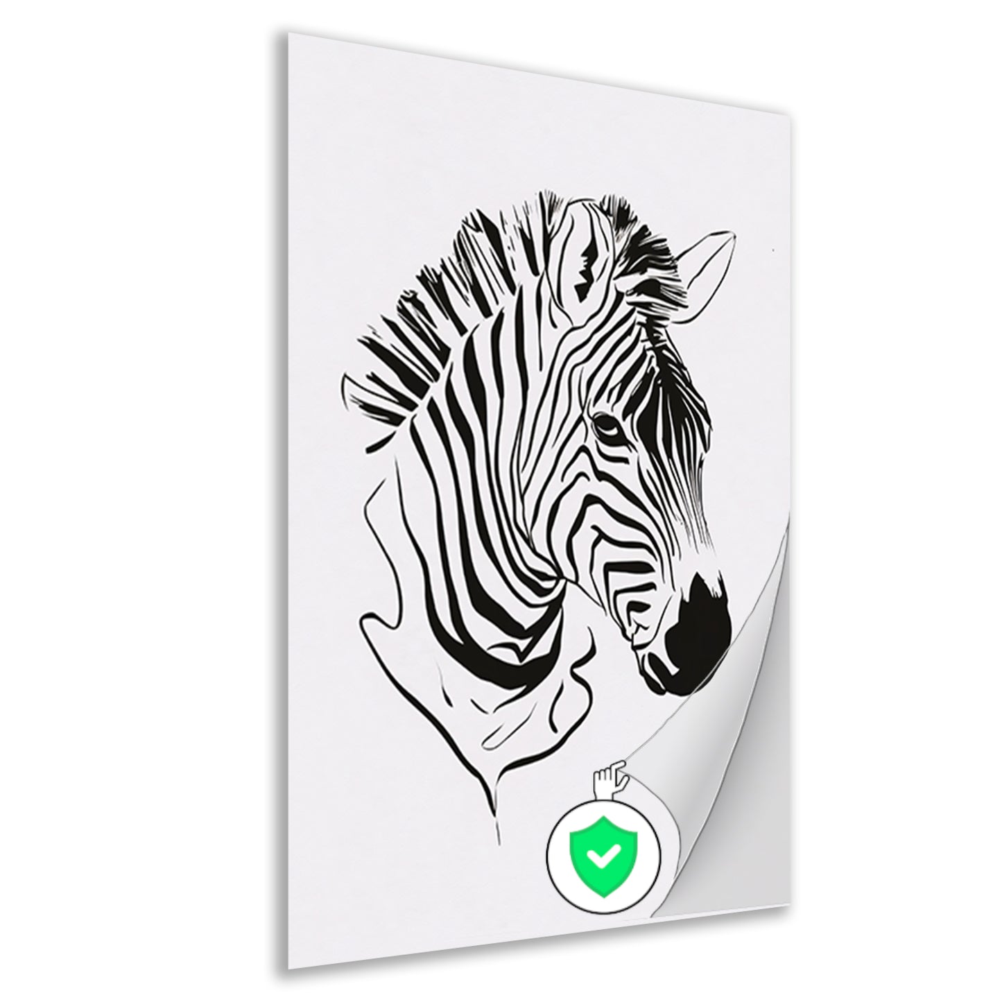 Abstracte zwart-witte zebra lijntekening poster