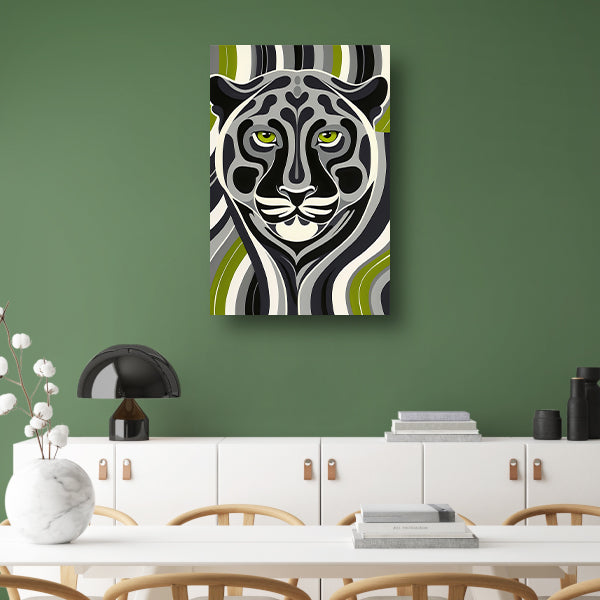 Abstracte kunst van panter in moderne stijl poster
