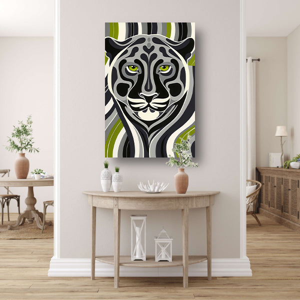 Abstracte kunst van panter in moderne stijl poster