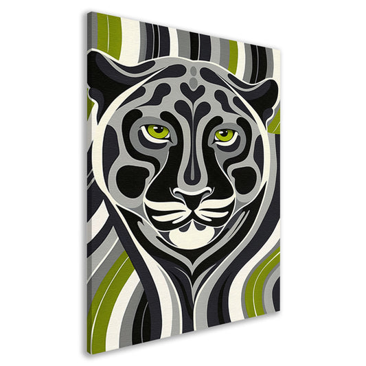 Abstracte kunst van panter in moderne stijl canvas