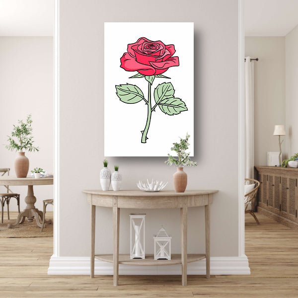 Kleurrijke popart roos illustratie acrylglas